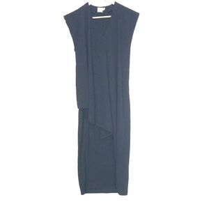 Asos black sleeveless side flap detail midi dress size 2 fits like a medium